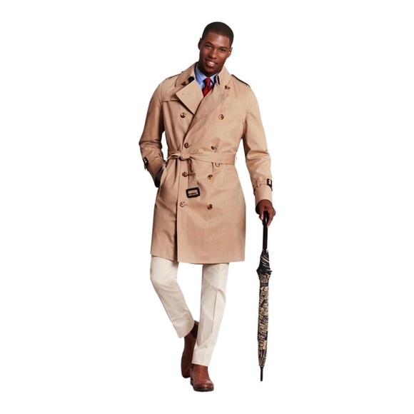 Brooks Brothers Double-Breasted Khaki Trench with Wool Liner 46 L - Picture 1 of 13